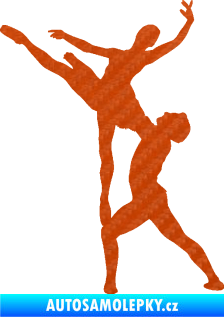 Samolepka Balet 001 levá 3D karbon oranžový