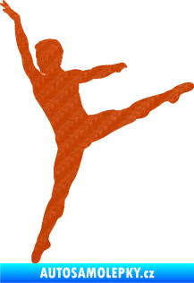 Samolepka Balet tanečník 001 levá 3D karbon oranžový
