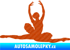 Samolepka Baletka 004 pravá 3D karbon oranžový