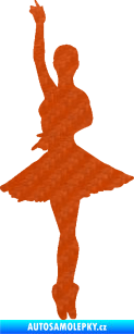 Samolepka Baletka 006 levá 3D karbon oranžový
