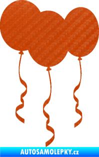 Samolepka Balonky 3D karbon oranžový
