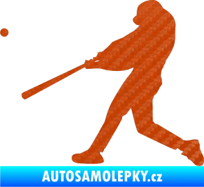 Samolepka Baseball 001 levá 3D karbon oranžový
