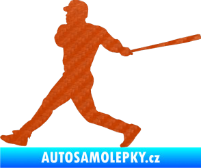 Samolepka Baseball 002 levá 3D karbon oranžový