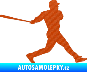Samolepka Baseball 002 pravá 3D karbon oranžový