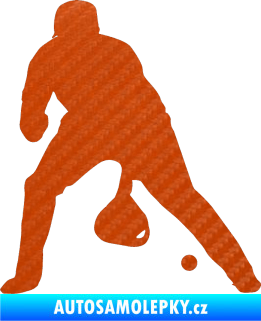 Samolepka Baseball 006 levá 3D karbon oranžový
