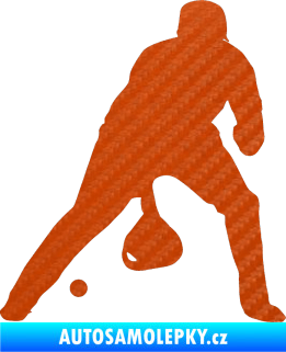 Samolepka Baseball 006 pravá 3D karbon oranžový