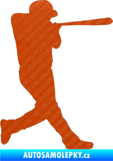 Samolepka Baseball 009 pravá 3D karbon oranžový