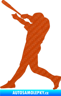 Samolepka Baseball 011 levá 3D karbon oranžový