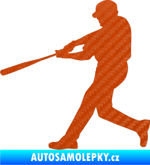 Samolepka Baseball 014 levá 3D karbon oranžový