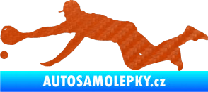 Samolepka Baseball 015 levá 3D karbon oranžový