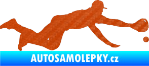 Samolepka Baseball 015 pravá 3D karbon oranžový