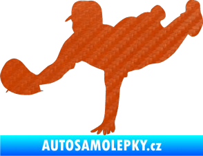 Samolepka Baseball 016 levá 3D karbon oranžový