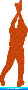 Samolepka Baseball 017 levá 3D karbon oranžový