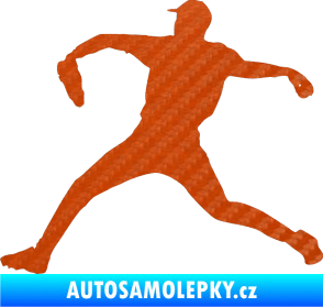 Samolepka Baseball 019 levá 3D karbon oranžový