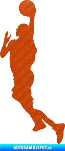 Samolepka Basketbal 007 levá 3D karbon oranžový