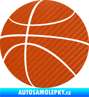 Samolepka Basketbalový míč 001 3D karbon oranžový