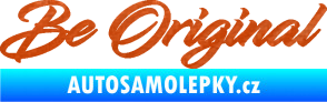 Samolepka Be Original nápis 3D karbon oranžový