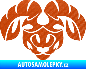 Samolepka Beran zvěrokruh 003  3D karbon oranžový
