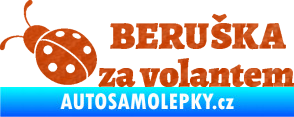 Samolepka Beruška za volantem 3D karbon oranžový