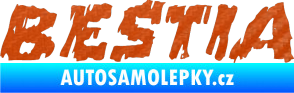 Samolepka Bestia 3D karbon oranžový