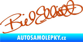 Samolepka Podpis Bill Elliott  3D karbon oranžový