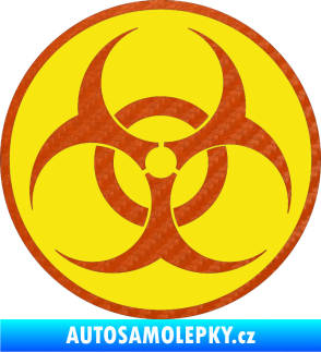 Samolepka Biohazard barevný  3D karbon oranžový