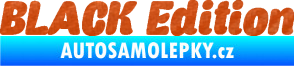 Samolepka Black edition 001 nápis 3D karbon oranžový