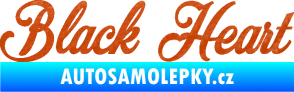 Samolepka Black Heart nápis 3D karbon oranžový