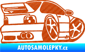 Samolepka BMW e46 karikatura pravá 3D karbon oranžový