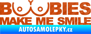 Samolepka Boobies 002  3D karbon oranžový