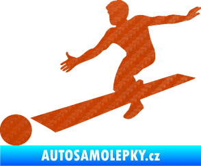 Samolepka Bowling 001 levá 3D karbon oranžový