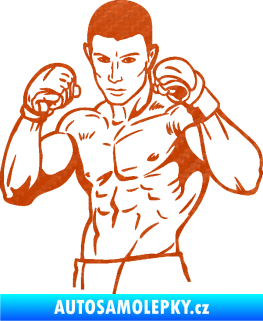Samolepka Boxer 003 levá 3D karbon oranžový
