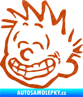 Samolepka Boy s úsměvem levá 3D karbon oranžový
