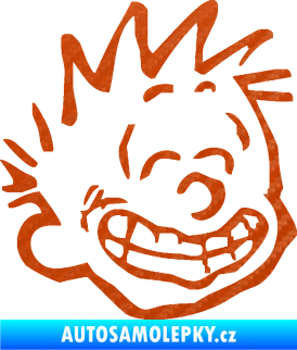 Samolepka Boy s úsměvem pravá 3D karbon oranžový