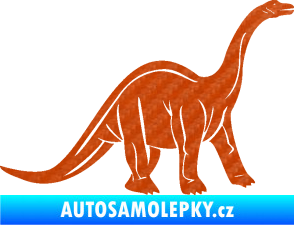 Samolepka Brachiosaurus 003 pravá 3D karbon oranžový