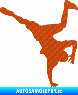 Samolepka Breakdance 001 pravá 3D karbon oranžový
