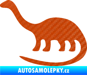 Samolepka Brontosaurus 001 levá 3D karbon oranžový