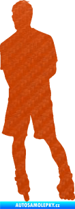 Samolepka Bruslař 004 levá 3D karbon oranžový