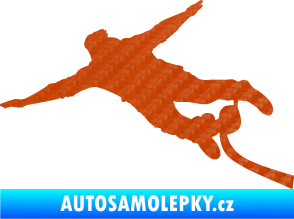 Samolepka Bungee jumping 001 levá 3D karbon oranžový