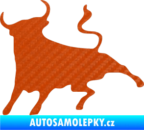 Samolepka Býk 002 levá 3D karbon oranžový