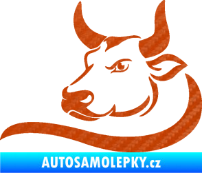 Samolepka Býk 008 levá 3D karbon oranžový