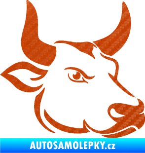 Samolepka Býk 009 pravá 3D karbon oranžový