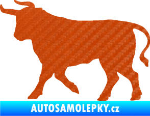 Samolepka Býk 011 levá 3D karbon oranžový