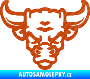 Samolepka Býk 012 3D karbon oranžový