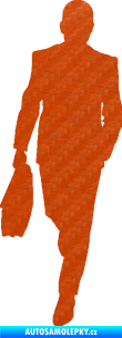 Samolepka Byznysmen 001 levá 3D karbon oranžový