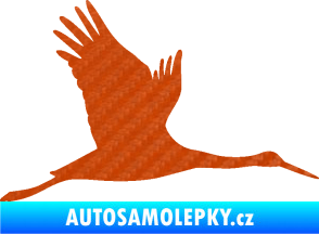 Samolepka Čáp 002 pravá 3D karbon oranžový