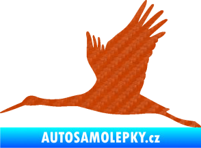 Samolepka Čáp 002 levá 3D karbon oranžový