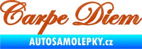 Samolepka Carpe diem nápis užívej dne 3D karbon oranžový