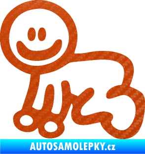 Samolepka Cartoon family mimi chlapeček 3D karbon oranžový