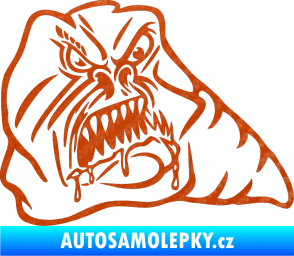 Samolepka Červ pravá 3D karbon oranžový